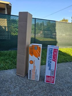 HUSKY Painter's Plastic 12 ft x 400 ft Clear Plastic Sheeting 4800 Sq Ft High Density