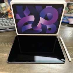Purple Ipad Air 5th Gen. 256GB with Apple pencil 2nd Gen. Cellular and Wifi