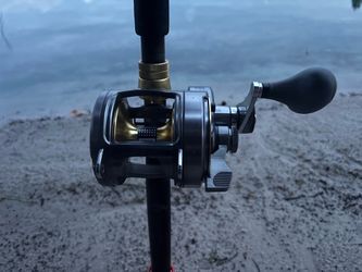 🐠New Shimano Tyrnos 20 Two Speed Reel & Preowned Custom made Rod, 25-50Lb Roller Guides 🔥