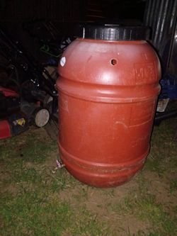 Rain collection container with run off kit