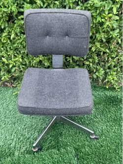 Vintage Mid Century Modern TweedChrome Metal Desk Chair