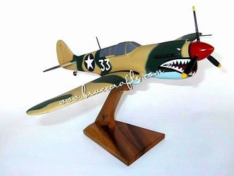 Curtiss P-40 Warhawk  Mahogany Model Plane
