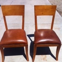 (5) Maple Chairs w/Leather Seats