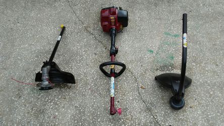 Poulan Pro trimmer/weedwacker 33 cc high power head tool with straight and curved tube.