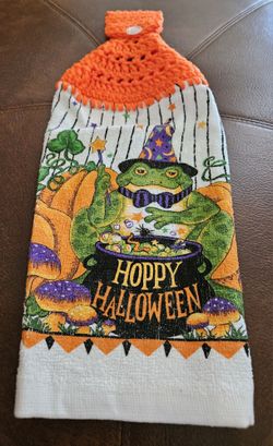 Hanging Dishtowel "Hoppy Halloween" New (2 Available)