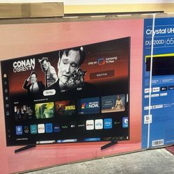 65" Screen Led Smart 4k By Samsung Crystal Ultra HDTV. 1 Year Warranty 