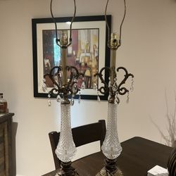 vintage Crystal Table Lamps
