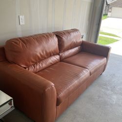 Orange Leather Sofa