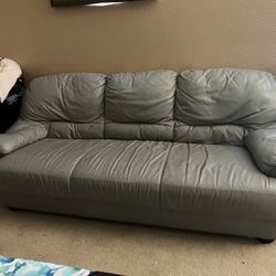 Grey Leather Couch