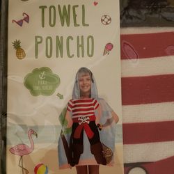 Kids Pirate Hooded Bath Towel Poncho