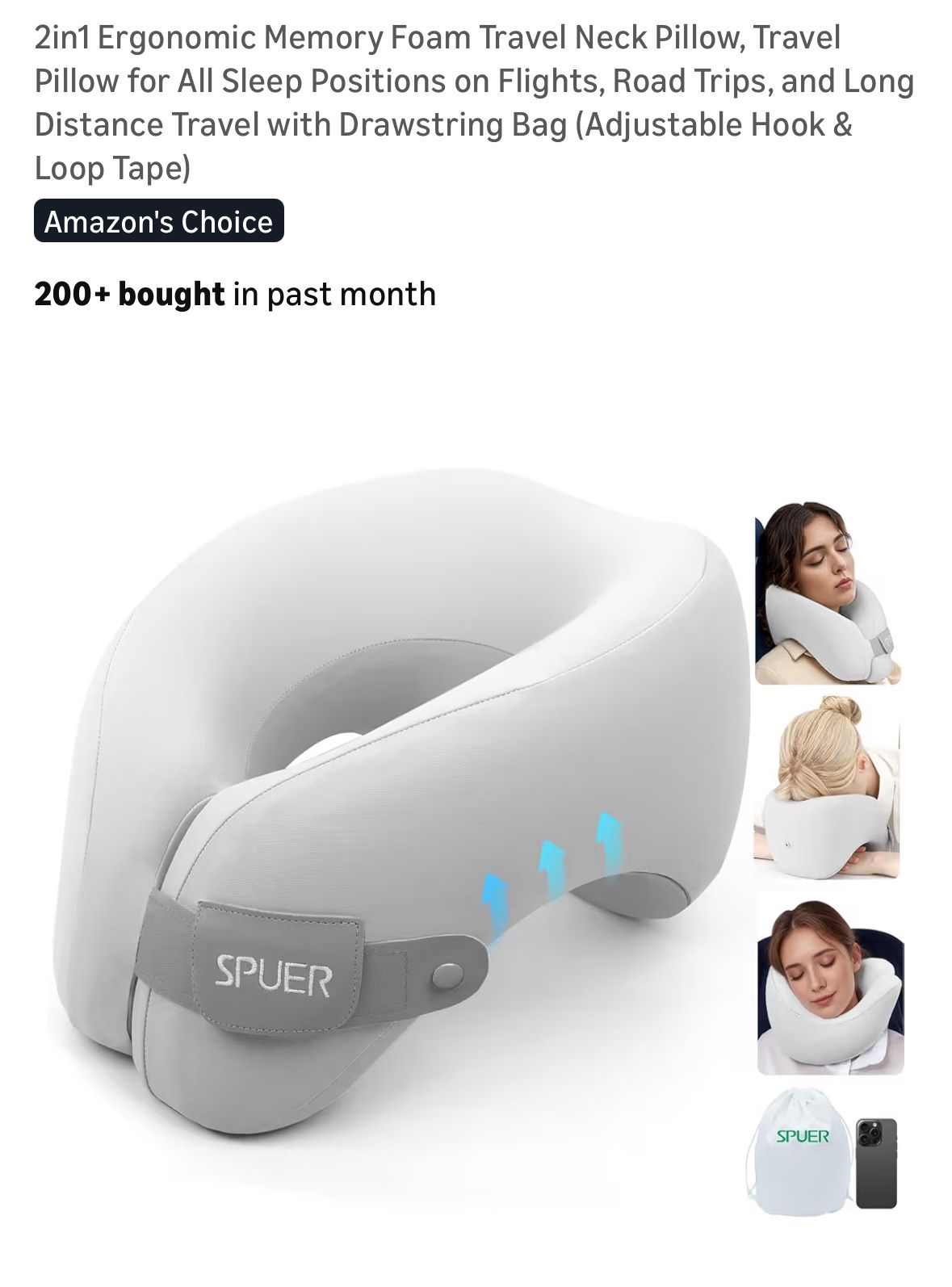 2-1 Memories Foam Neck Pillow 