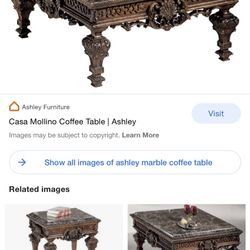 Ashely Marvel Coffee Table With 2 Side Table