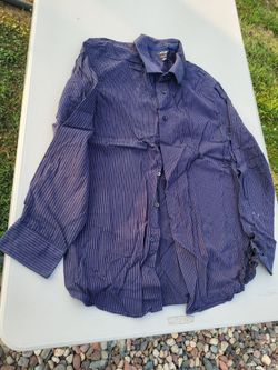 Men XL slim fit Apt. 9 black with purple pinstripes ls button up Lot 93