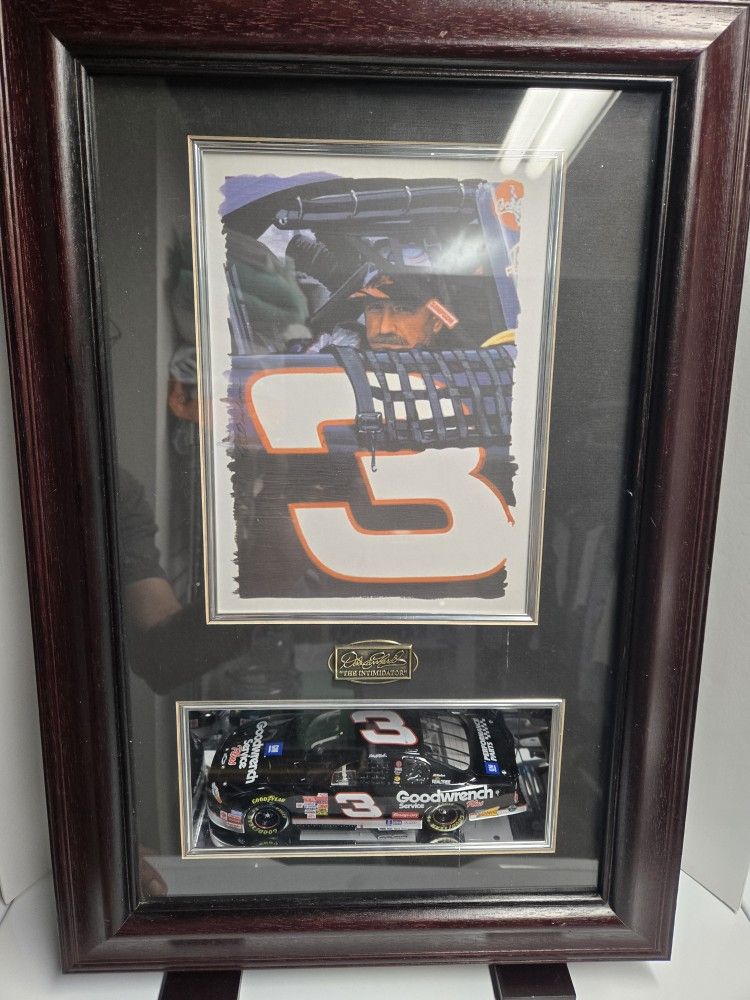 Dale Earnhardt #3 Goodwrench Shadow Box Display With 1:24 Scale Diecast.