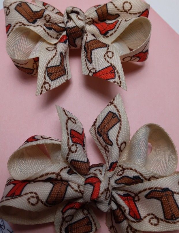 Cowboy Boots Homemade Hair Bows
