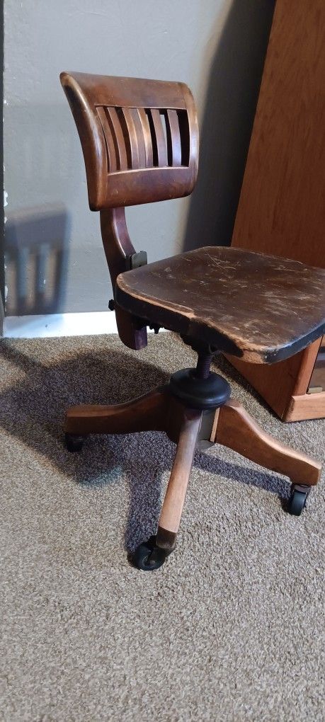 Antique Solid Wood Office Chair
