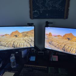 Computer Monitors With Dual Monitor Stand - Full Adjustable Monitor Desk Stand