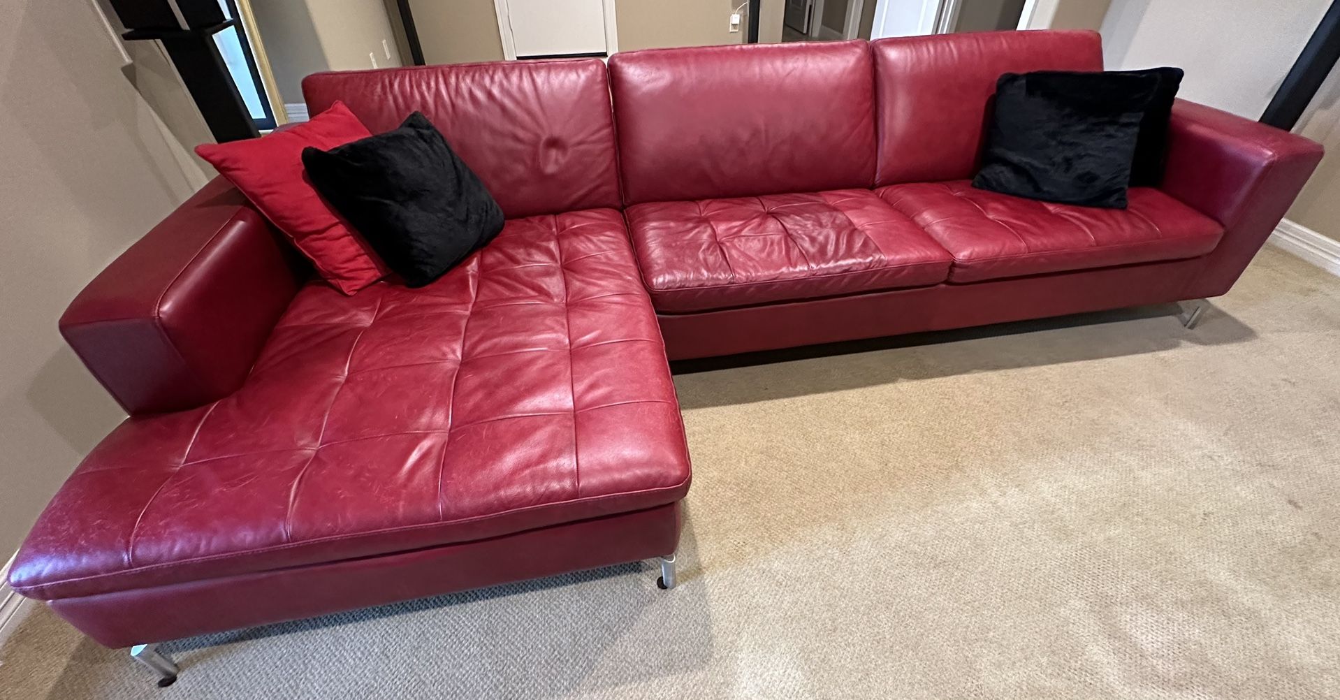 Red Leather Sofa Natuzzi