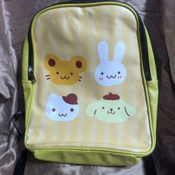 New Sanrio Pompompurin Scone Powder Muffin character print backpack faux leather