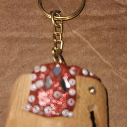 Vuntage wood African elephant Keychain