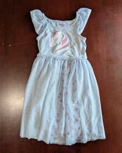 Girls Blue Unicorn Nightgown Dress Pajama Size 6 - Everett, WA