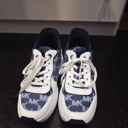 Michael Kors Signature Logo and Leather Wedge Trainer