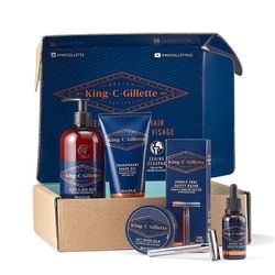 Brand New King C. Gillette Men's Beard Care Kit with Double Edge Safety Razor