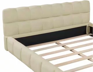 Queen Size Linen with Soft Foam-Filled Headboard