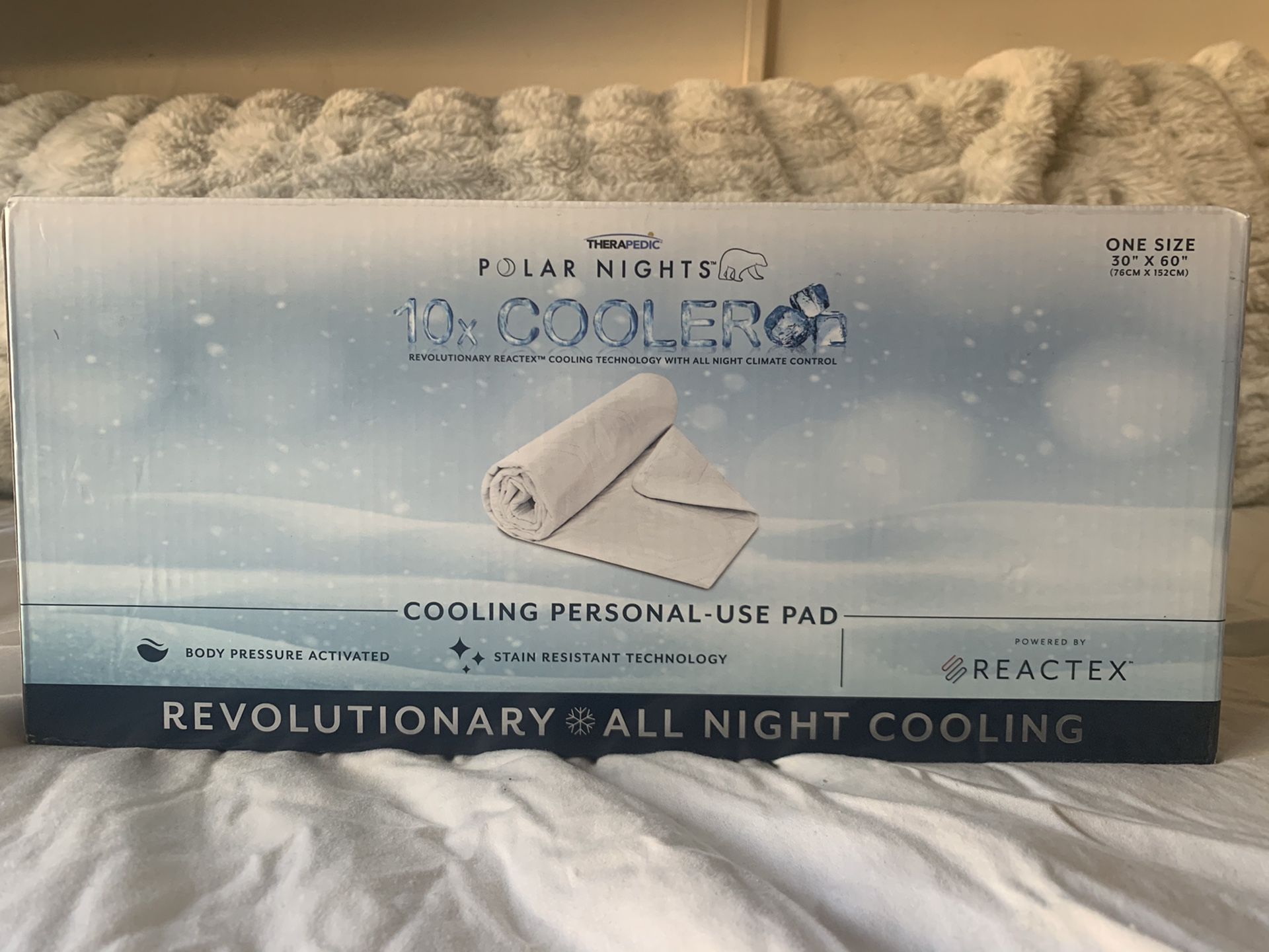 Therapedic Polar Night 10x Cooling Personal Under pad white (30"x60") New