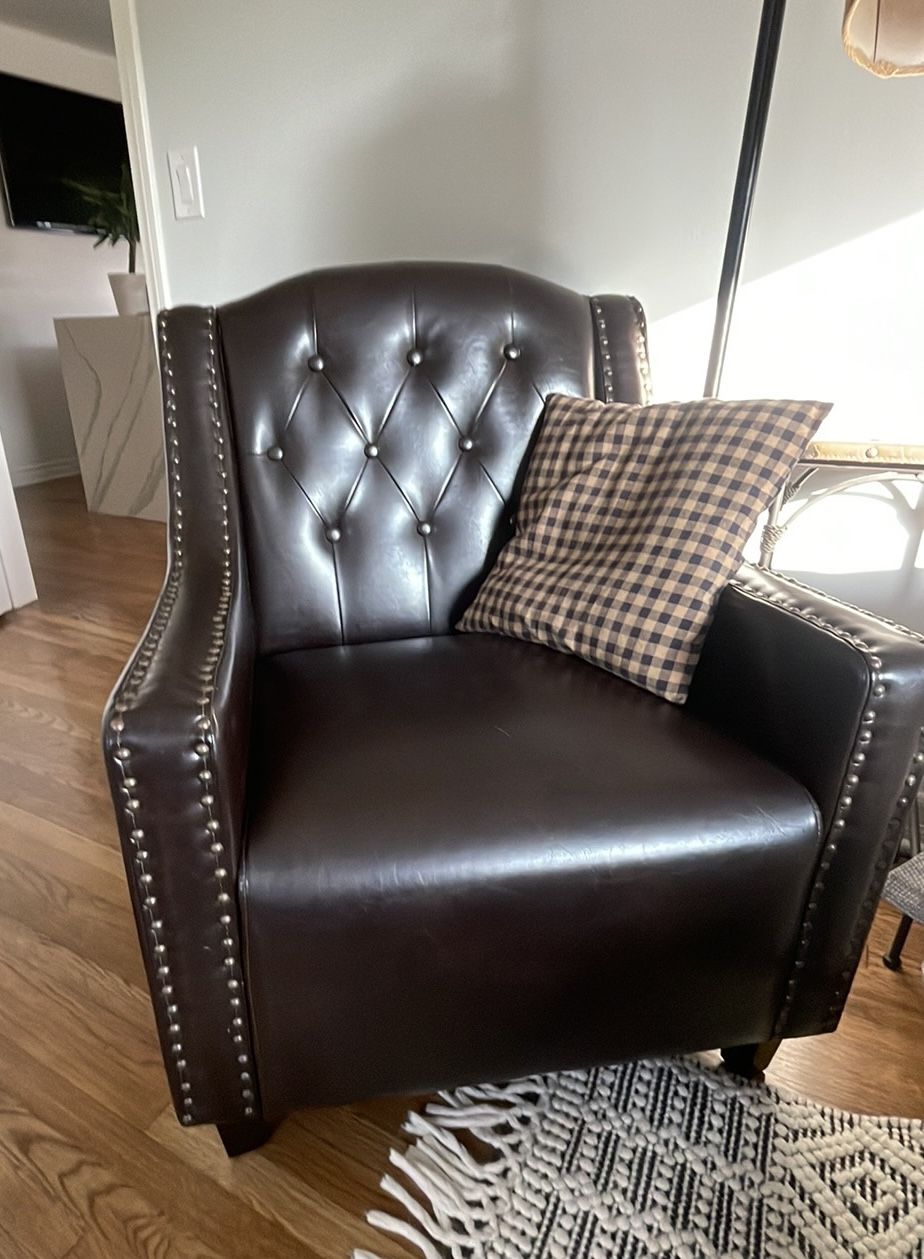 Leather Chair w/ Ottoman - Reduced Price