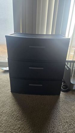 Black Plastic 3-Drawer Storage Unit