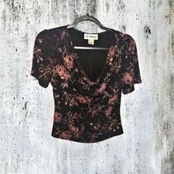 Vintage J.S. Edward Floral Glitter Top