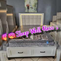 NEW QUEEN BED WITH MATTRESS