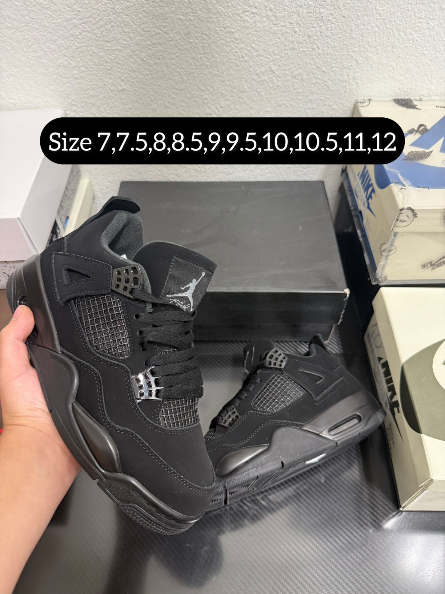 Nike Air jordan 4 retro Black Cat Size 7,7.5,8,8.5,9,9.5,10,10.5,11,12