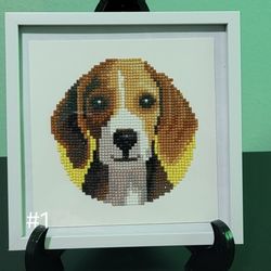 Framed 7x7 Diamond Art Dog Breed Pictures