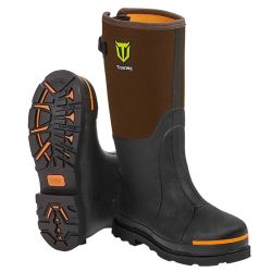 Tidewe Rubber Work Boots for Men with Steel Toe & Shank, Waterproof Hunting Boots, Warm 6mm Neoprene Hunting Mud Boot