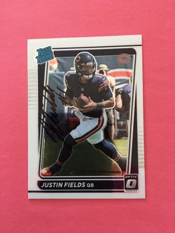 Autograph Card Signed By Nfl Star Justin Fields.