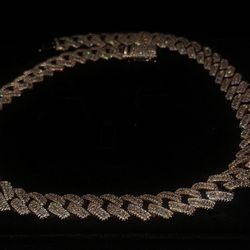 18 k Gold Plated Rose-gold 17 mm  22” Cuban Link 