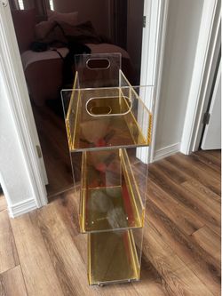 Gold 3-Tier Rolling Utility Cart