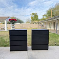 2 IKEA Black Dressers Set 