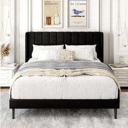 Excellent Condition Queen Bedframe W/ Soft Headboard 