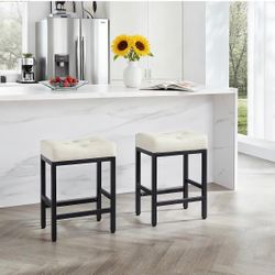 White Barstools 2pcs