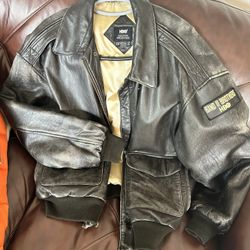 Mens Leather Band Of Brothers Bomber Jacket Brown