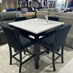 Lennon faux marble table set