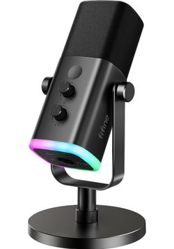 FIFINE AmpliGame AM8 USB/XLR Dynamic Microphone for Gaming Streaming
Podcast Mic with RGB Light, Mute Button, Headphones Jack, Desktop Stand, for Voca