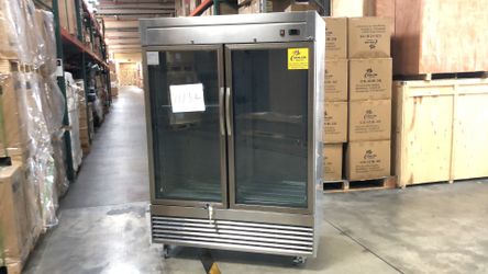 Never Used Commercial Glass Door Stainless Steel Flower Refrigerator