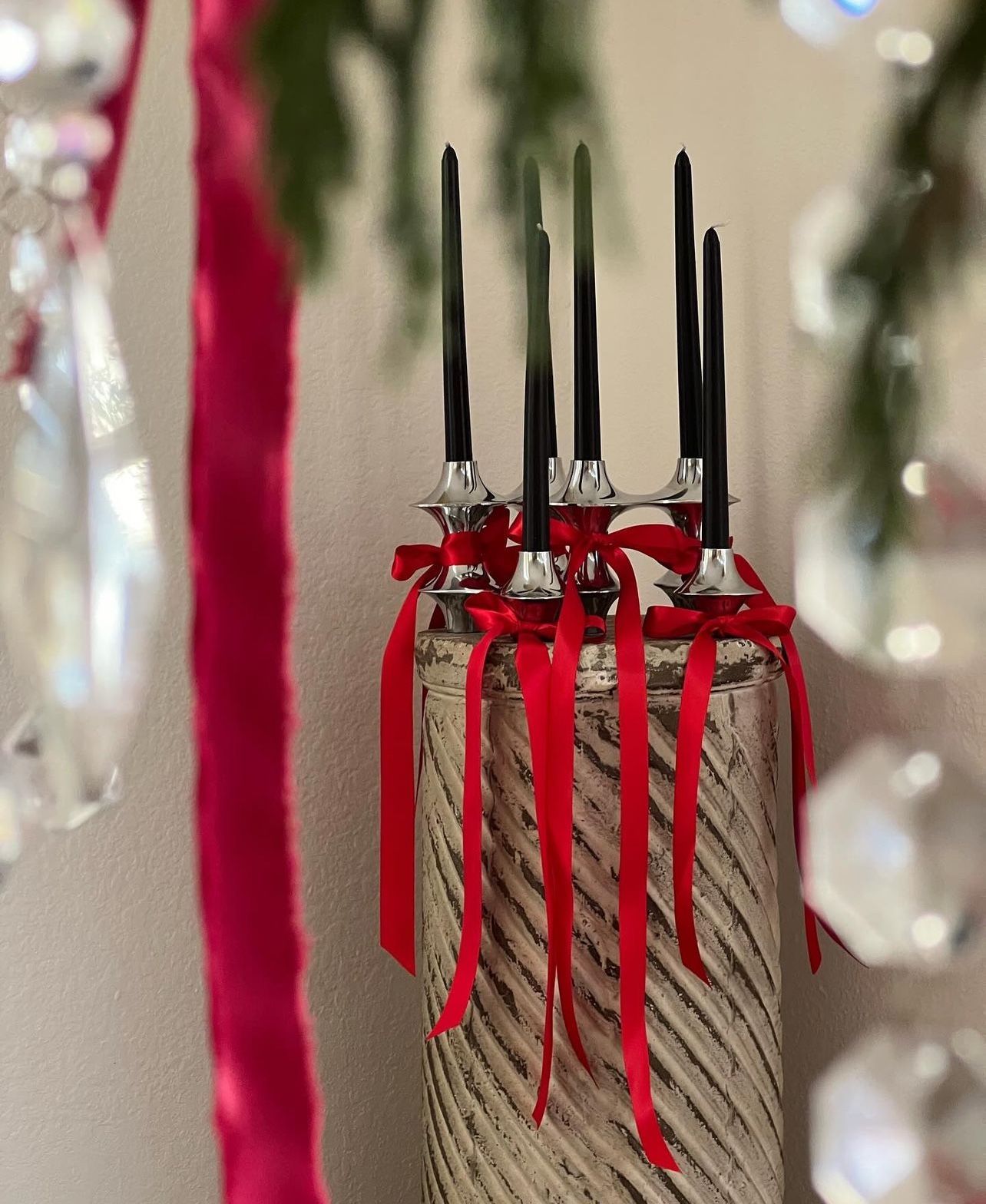 Nambe Cortina Hinged Candelabra | Metal Candle Holder for Six Candles | Silver Candlestick Holders