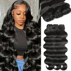 12A Human Hair Bundles 10 12 14 Inch Body Wave Bundles Human Hair 100% Unprocessed Brazilian Virgin Hair 3 Bundles Human Hair Extensions Quick Weave N