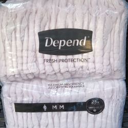 Women's Medium Depends Underwear Diapers