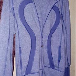  LULULEMON Jacket Women’s Purple Full Zip Sz 4 Full Zip Hooded Gym Yoga Running